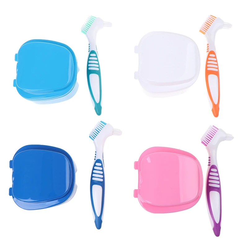 Prothese Bad Box Organizer Dental Falsche Zähne Lagerung Box mit Hängen Net Container Reinigung Zähne Fällen Künstliche Zahn Boxen
