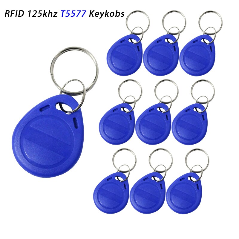 10 uds/20 piezas Uds 125KHz T5577 llaveros etiqueta duplicada regrabable 5200 copia de proximidad tarjeta de acceso ID Token Ring RFID clonador llavero