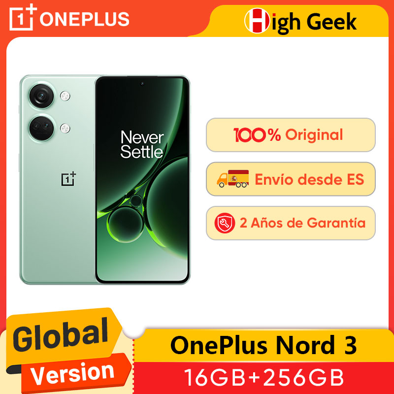 Versão global OnePlus Nord 3 5G Smartphone MediaTek Dimensity 9000 Ecrã AMOLED super fluido de 120 Hz Sistema de câmara Sony IMX890 de 50 MP 8 GB 16 GB RAM NFC