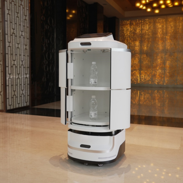 Робот для доставки еды в отеле Робот для экспресс-доставки Программируемый интеллектуальный робот для обслуживания лифта