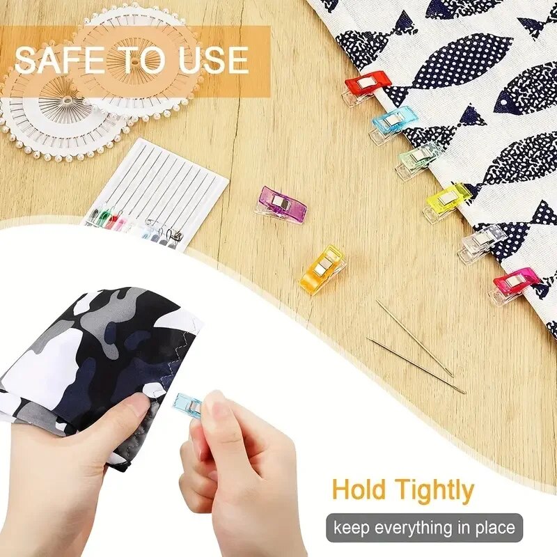 30/50/100pc Sewing Clip Folders With Plastic Boxes For Craft Tools Books Crafts Plastic Clips in Various Colors Are Easy To Sort