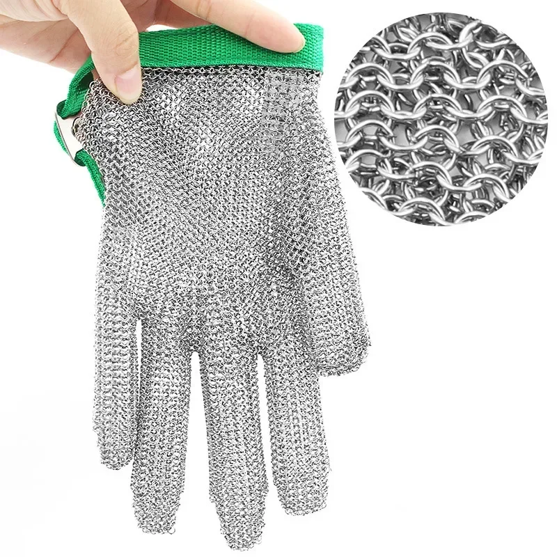 1 Stück Edelstahl-Handschuh, schnittfester Handschuh, 304 beständiger Edelstahldraht, Metallgeflecht, für Küche, Metzger, schnittfest