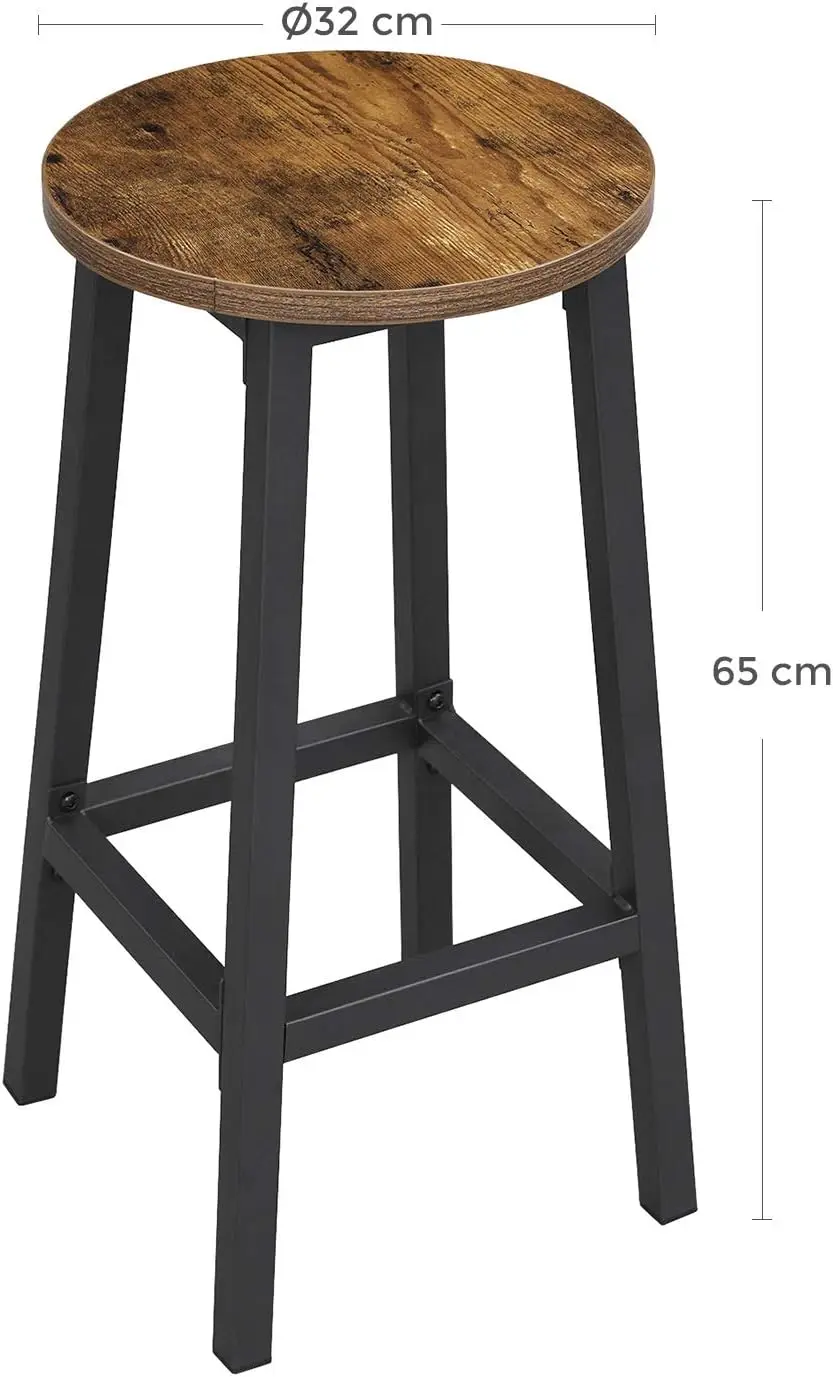 VASAGLE Barhocker Barstühle (Set, 2 St), bis 100kg belastbar