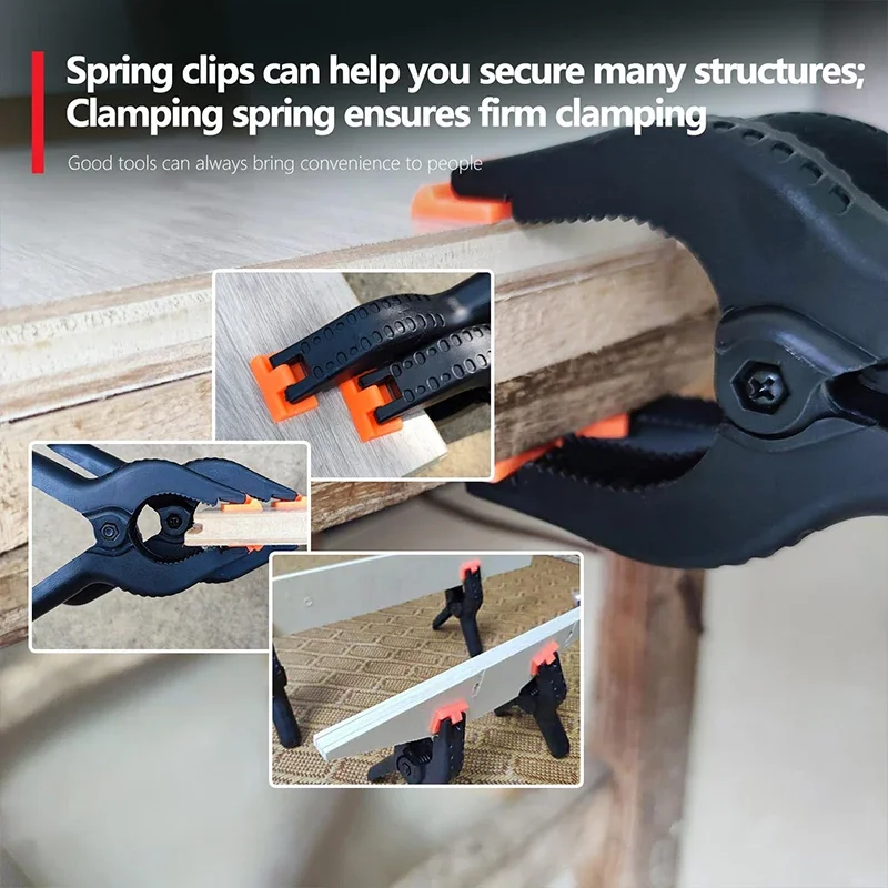 6/10 pçs clipe de mola diy ferramentas para trabalhar madeira 2 polegada plástico náilon clipe primavera em forma de a clipe fotografia fundo clipe fixo