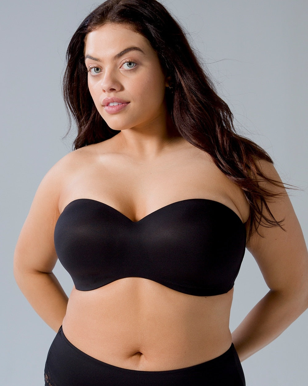 Abnehmbarer-träger Bandeau sujetador sin tirantes con correa desmontable para mujer, promoción de talla grande, BH