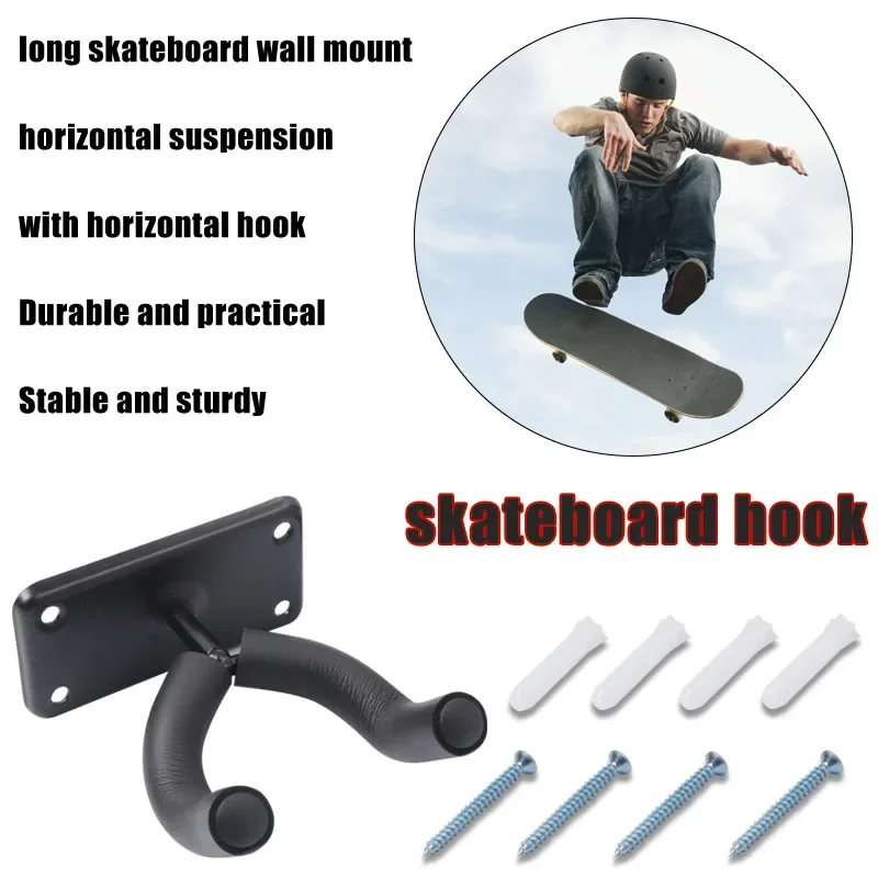 Montagem na parede skate deck display montagem na parede cabide horizontal rack estável e resistente longboard armazenamento rack de exibição acessório