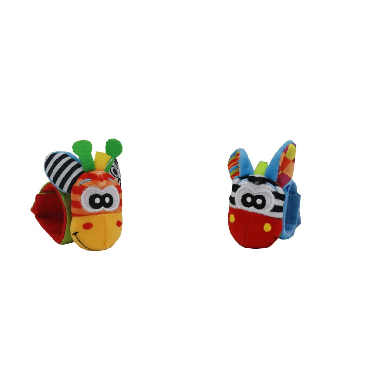 การ์ตูนตุ๊กตาถุงเท้าสายรัดข้อมือ Rattles ของเล่นเด็กทารกแรกเกิดเด็กทารกสัตว์ถุงเท้าเท้า Finder ของเล่นของขวัญ Soft Rattle 0-36 เดือน