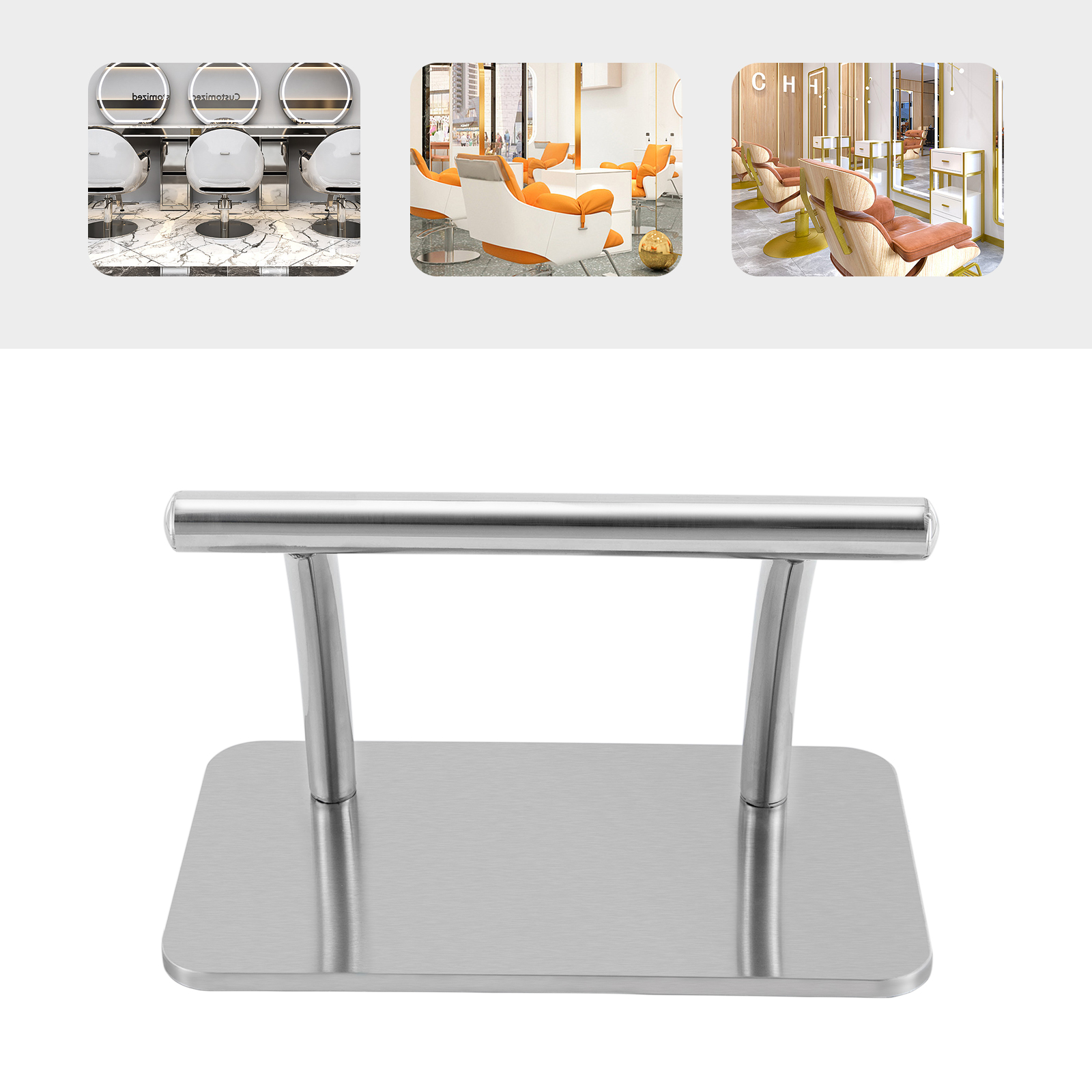 Chaise de barbier en acier inoxydable, repose-pieds, assistant de pied de salon, repose-pieds de coiffure, accessoires pour salons de tatouage