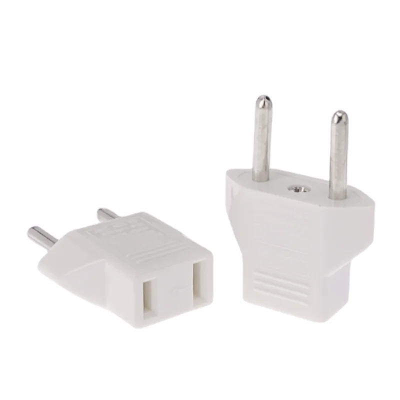 Universal US To EU Plug USA To Euro Europe Travel Wall AC Power Charger Outlet Adapter Converter 2 Round Socket Input Pin