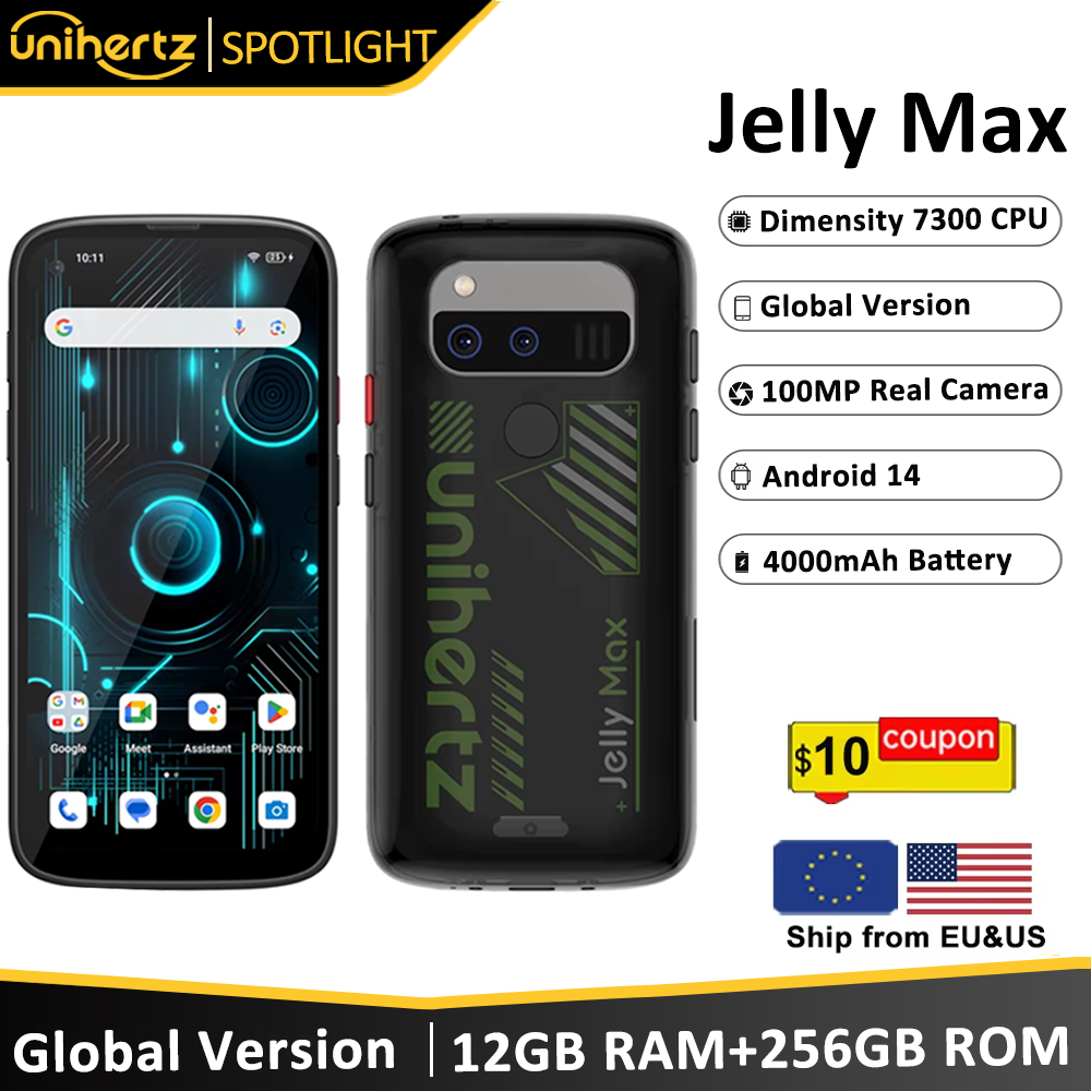 Unihertz Jelly Max 5G Mini Smartphone Android 14 Dimensity 7300 CPU 12GB 256GB 100MP Cámara 4000 mAh Batería Pantalla de 5.05" pulgadas