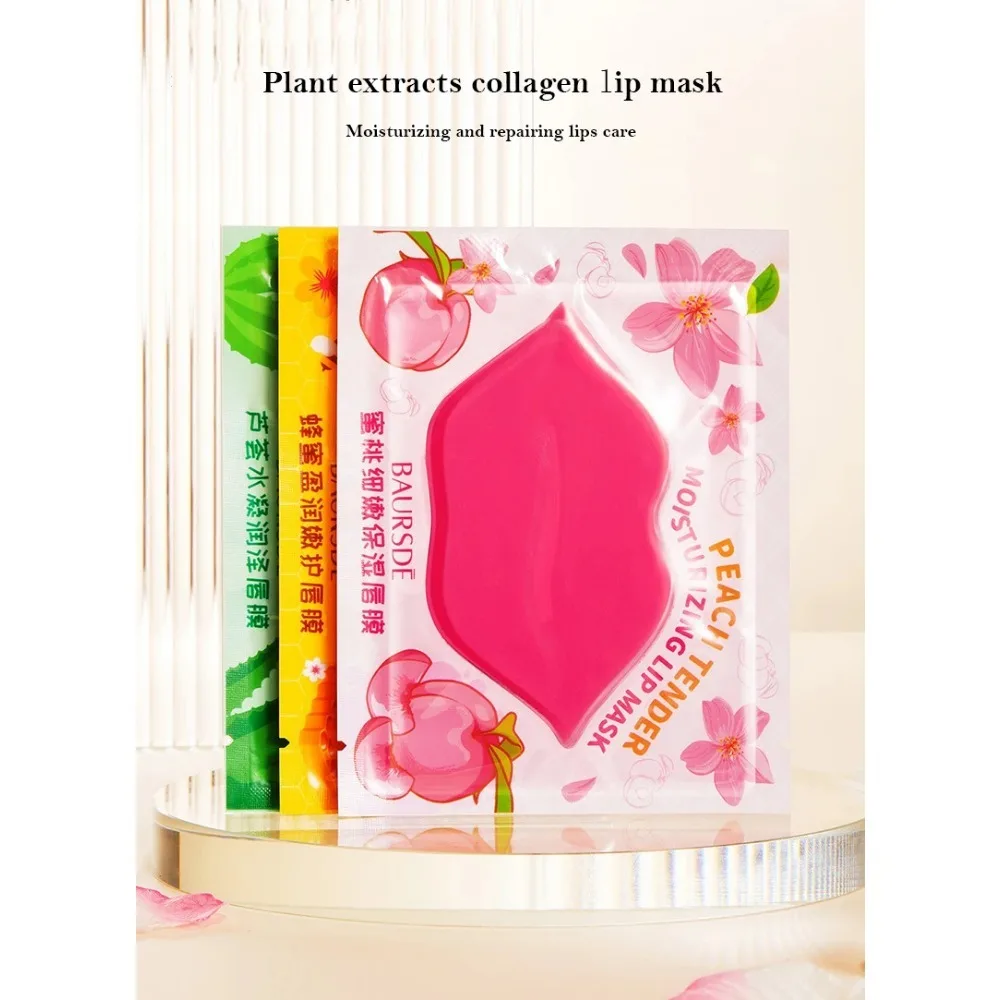 Innicare colágeno nutritivo máscara labial cuidados com os lábios umidade frutas essência endurecimento hidratante labial gel remendo lábios almofada remendos