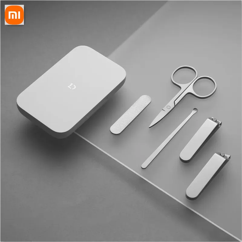 Кусачки для ногтей из нержавеющей стали Xiaomi Mijia 5 в 1, триммер, педикюрные кусачки, ушные пилки для ногтей, профессиональные инструменты для красоты