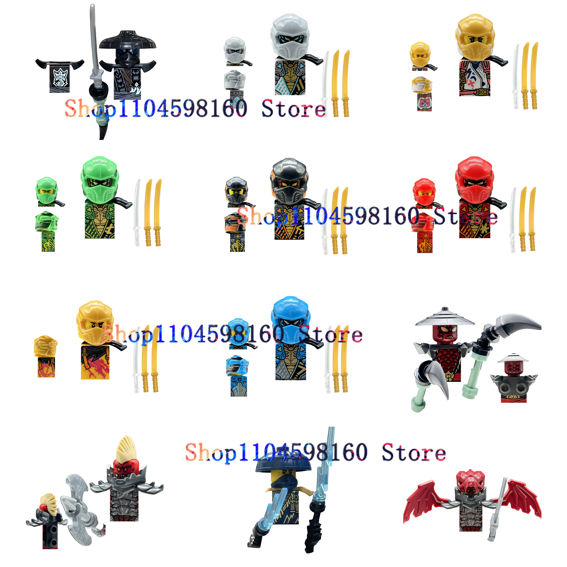 Anime Cartoon TV Ninja Spielzeug Dragons Rising Rogue Jay Nokt Rox Morro Dragonian Warriors Lloyd Arin Kai Nya Sora Bausteine