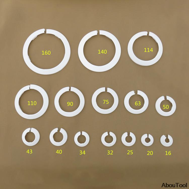 ฝาครอบท่อตกแต่งท่อ PVC แหวนท่อระบายน้ําท่อสีขาวสําหรับเครื่องปรับอากาศท่อในครัวเรือนท่ออุปกรณ์เสริม 10-140
