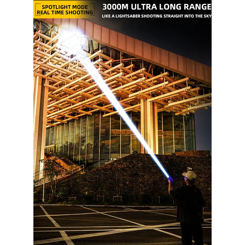 USB wiederaufladbare Outdoor-Taschenlampe AG55 Laser Docht Langstreckenlampe Notfall Power Bank Funktion LED-Licht Bergsteigen Taschenlampe