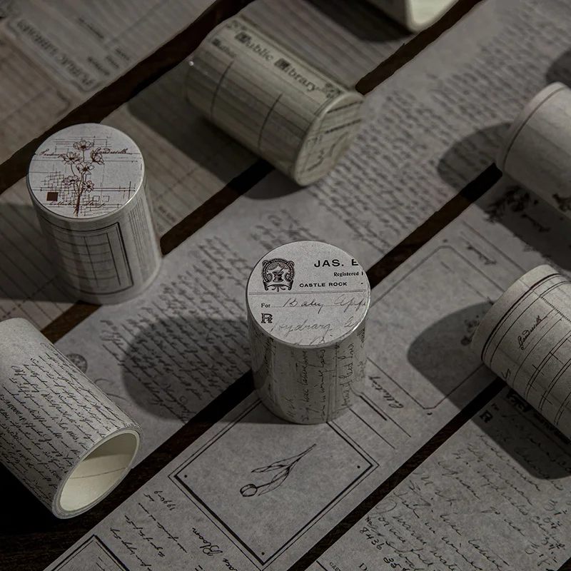 Yoofun Retro Chronicle Masking Washi เทป Vintage โปสเตอร์ตกแต่ง Collage Journaling DIY Scrapbooking เครื่องเขียน