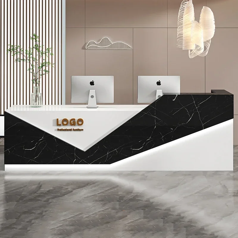 Reception frontale Bancone Vestiti Cosmetici Parrucchiere Ufficio Angolo di stoccaggio Salone di bellezza Reception Mostrador Cash Help