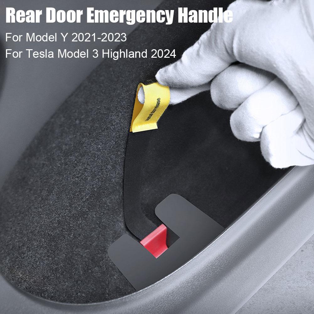 Interruptor mecánico de puerta trasera para Tesla, botón Extractor de emergencia, accesorios para coche, modelo Y 2022, 2023