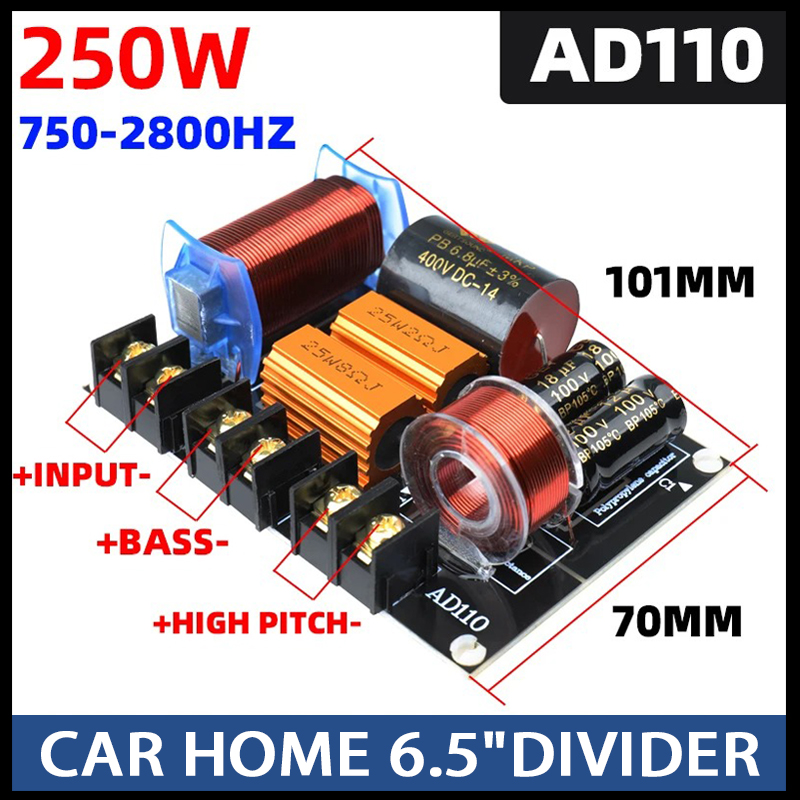Placa amplificadora hifi doméstica com divisor de alto-falante de alta baixa frequência crossover bidirecional para alto-falantes de estante de carro premium