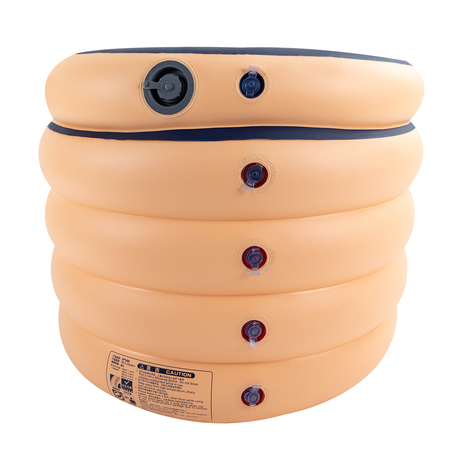 Aufblasbare Erwachsenen badewanne mit kabelloser elektrischer Luftpumpe für Heißwasser bad Eisbad blau/orange