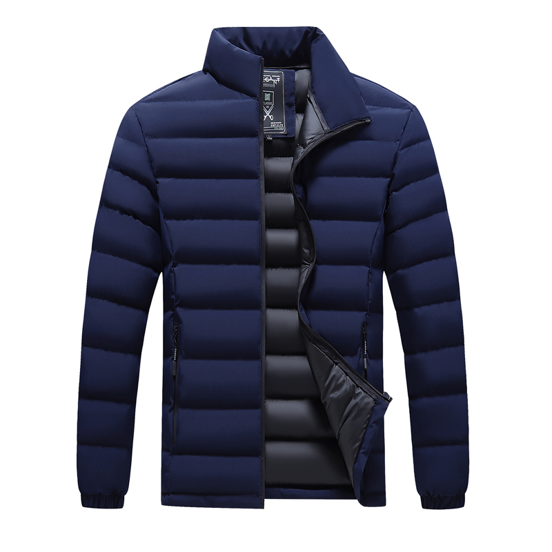 Inverno masculino quente para baixo parkas moda masculina algodão térmico acolchoado casacos clássico gola blusão jaquetas quentes roupas
