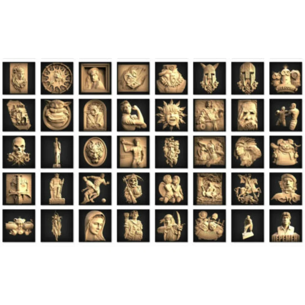 CHARACTERS COLLECTION - More Than 140+ 3D STL Models Relief Engraving Files for CNC Routers 3d printers