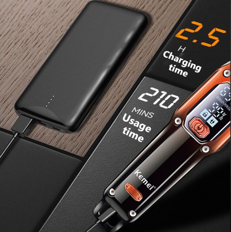 Kemei maszynka do włosów maszynka do strzyżenia włosów profesjonalny trymer fryzjerski golarka elektryczna ścinanie włosów maszyna akumulatorowy trymer mężczyźni KM-658