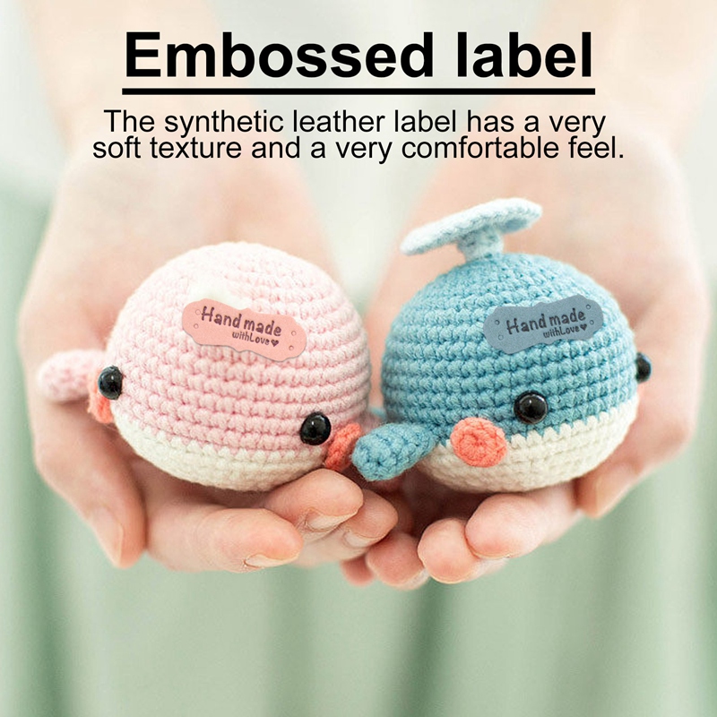 50 sztuk etykiet ze skóry PU do ręcznie robionych czapek DIY Torby ręcznie robione z miłością Etykiety do szycia ubrań Akcesoria do metek