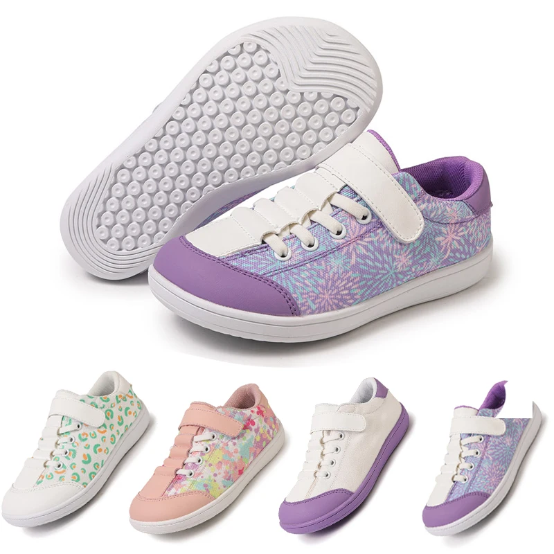 Neue rutschfeste, atmungsaktive Kinderschuhe in breiter Version, minimalistische Sportschuhe für Jungen und Mädchen, mit minimalem Tragen und Reißen