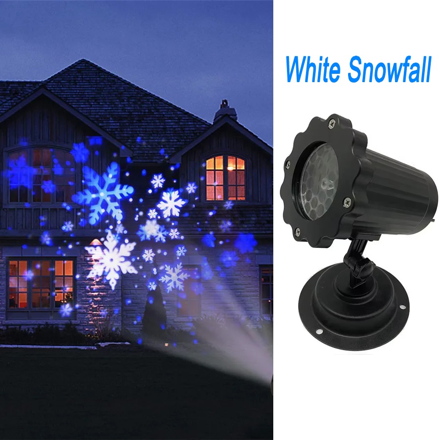 Snowflake Projector Lights Christmas Snowflake Projector Outdoor Party Wedding Garden Decoration Lights LED Stage Holiday Lamp