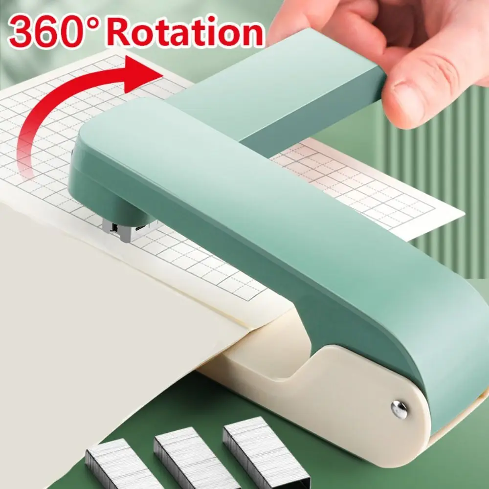Large 360 Rotatable Metal Heavy Duty Stapler Standard Long Stapler Stapling Use Staples Office Bookbinding Supply Manual Binding