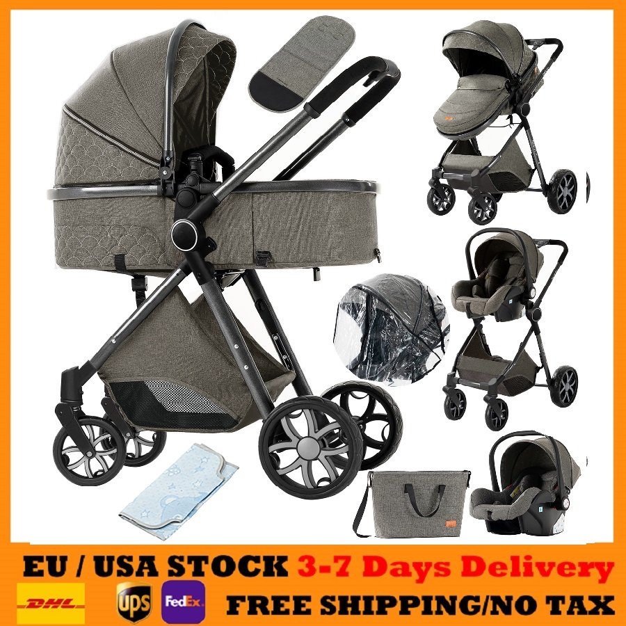 Babyautos Kinderwagen 3-in-1 Kinderwagen Kinderwagen leichte Kinderwagen für Babyreisesystem Babyautositz Neugeborene