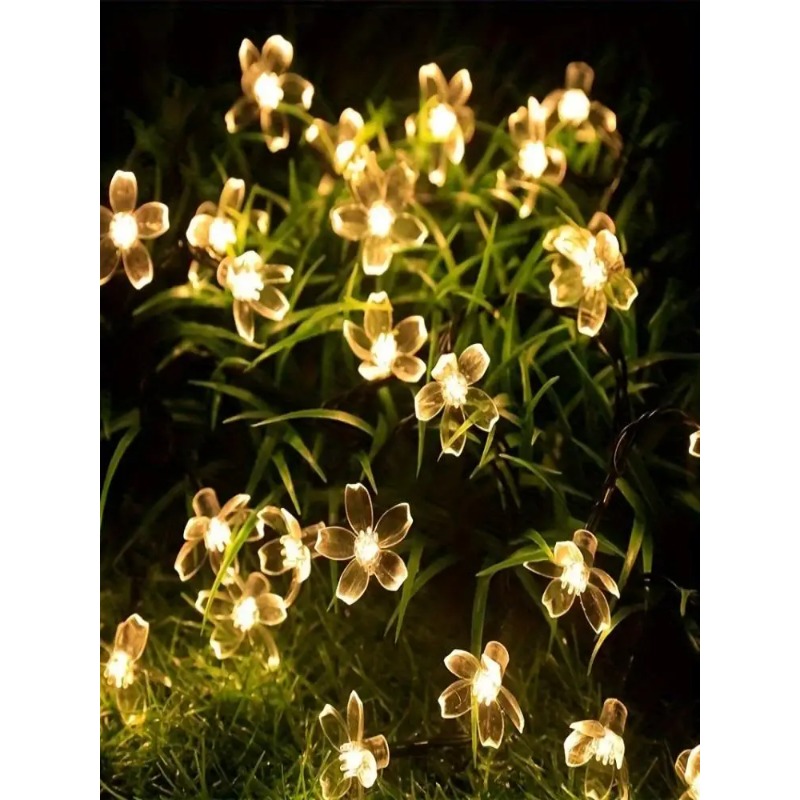 1pc 6.5M30LED Solar String Sakura Lights LED Outdoor Waterdicht Festival Tuin Decoratieve Verlichting Solar Garden Light