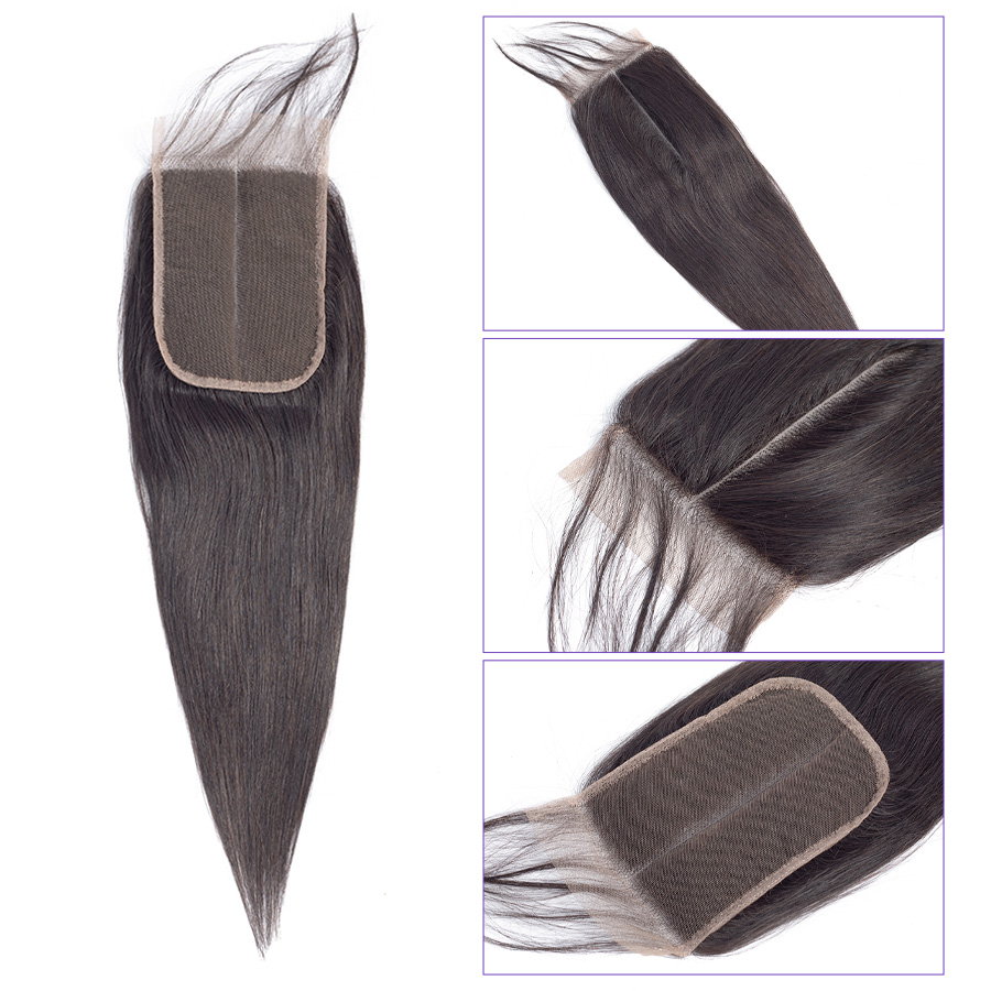 30 36 40 polegada pacotes de cabelo humano em linha reta com fechamento pacotes de tecelagem de cabelo cru brasileiro com 2x6 fechamento de parte profunda e pacotes