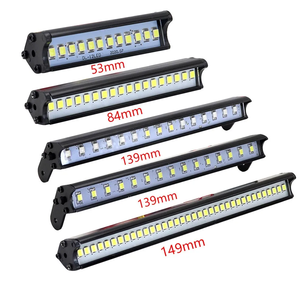 Rc หลังคารถ Led Light Bar Light 53-149 มม.ไฟฉายสําหรับ 1/10 Trxxas Trx4 Defender Trx6 G63 Axial Scx10 D90 Rgt Yikon Crawler