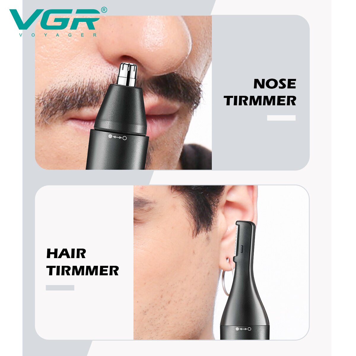 VGR Neus Haartrimmer Professionele Mini Haar Trimmer Elektrische Neus Trimmer 2 In 1 Oplaadbare Waterdichte V 613