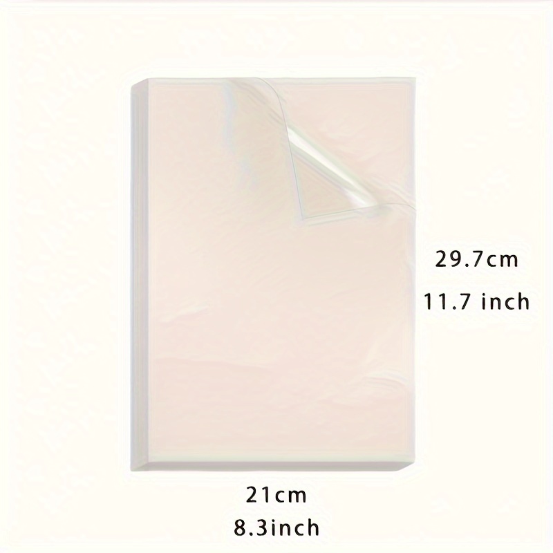 Papel adhesivo de vinilo imprimible de 20 hojas para impresora de inyección de tinta, papel de calcomanías transparente no impermeable, hojas autoadhesivas A4