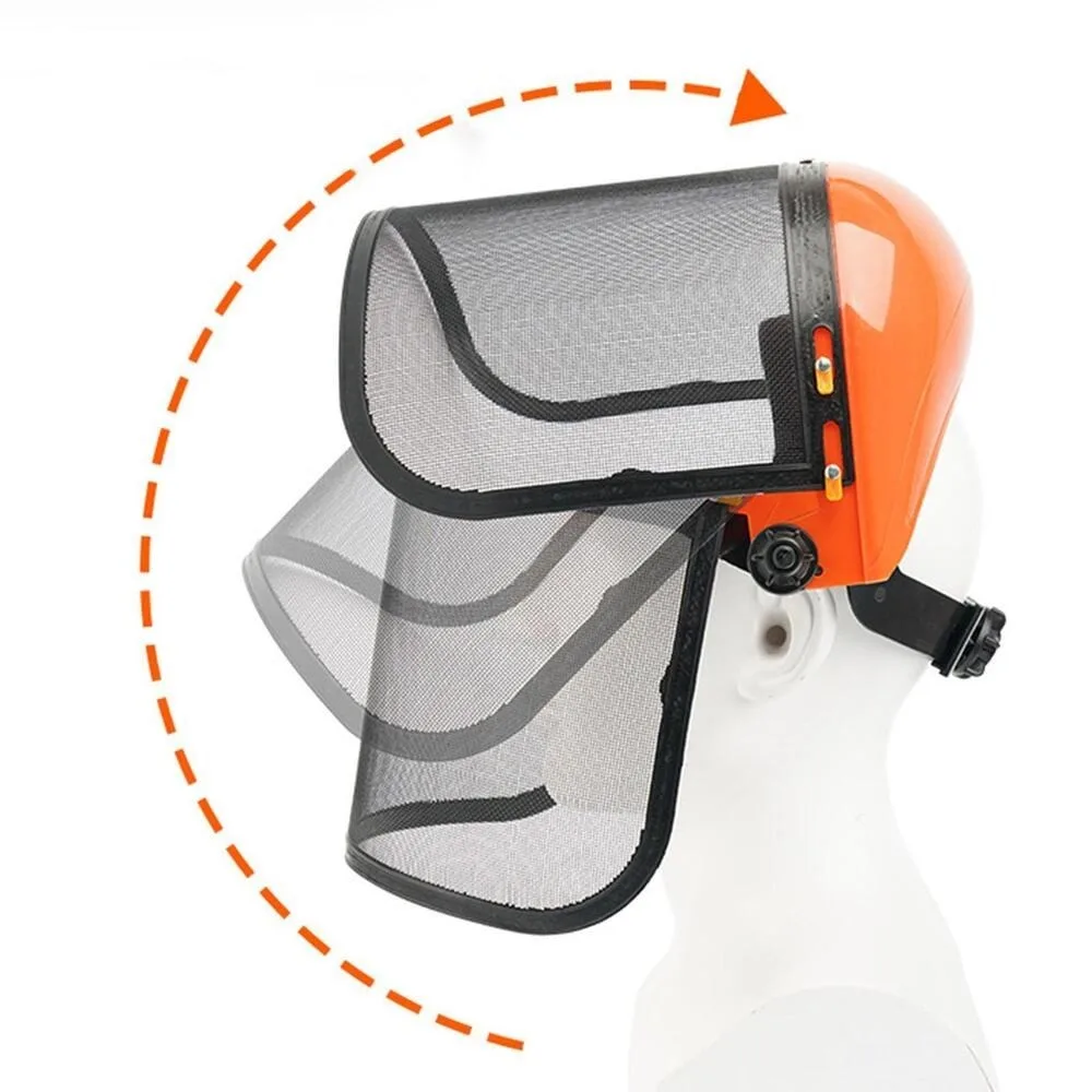Casco de motosierra, protector facial de malla para corte eléctrico, cortacésped forestal, protección de jardinería, prevención de salpicaduras