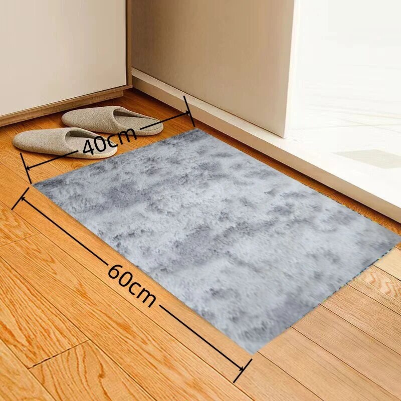 Vikama sala de estar tapete de cabelo de seda quarto mesa de café atacado gradiente quarto peludo tapetes de cabeceira decoração para casa