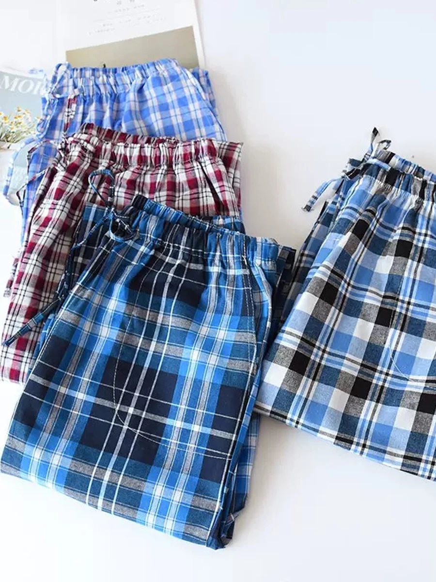 Pajama Pants Men's Summer Trousers Loose Large Size Spring and Autumn Single Trousers Simple Can Be Worn Outside Printed Home Trousers