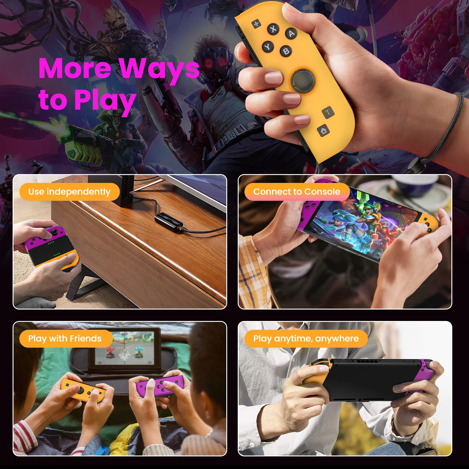 Para Joycons Gamepad para Nintendo Switch/Ios/Android/Pc controlador inalámbrico Bluetooth Joystick con consolas de videojuegos Trubo