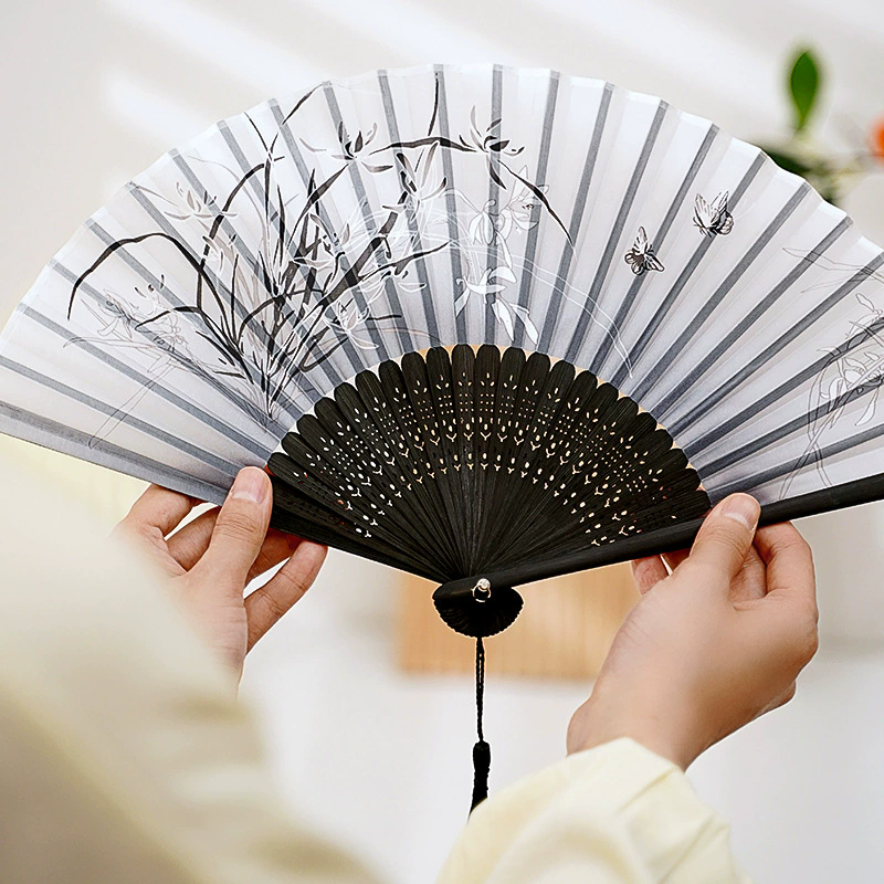 Handvouwventilator Bamboe Zijde Chinese Fan Vrouwen Afdrukken Fan Zomer Vrouwelijke Dans Vouwventilator Party Gift Handventilatoren Voor Vrouwen Cool