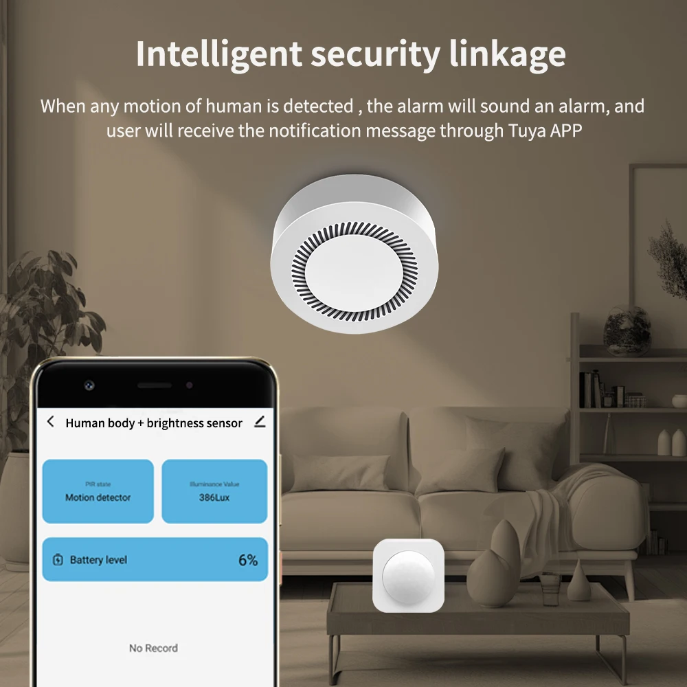 tuya ZigBee 2in1 PIR умный датчик движения яркости детектор движения человека встроенный датчик света работает с домашним помощником