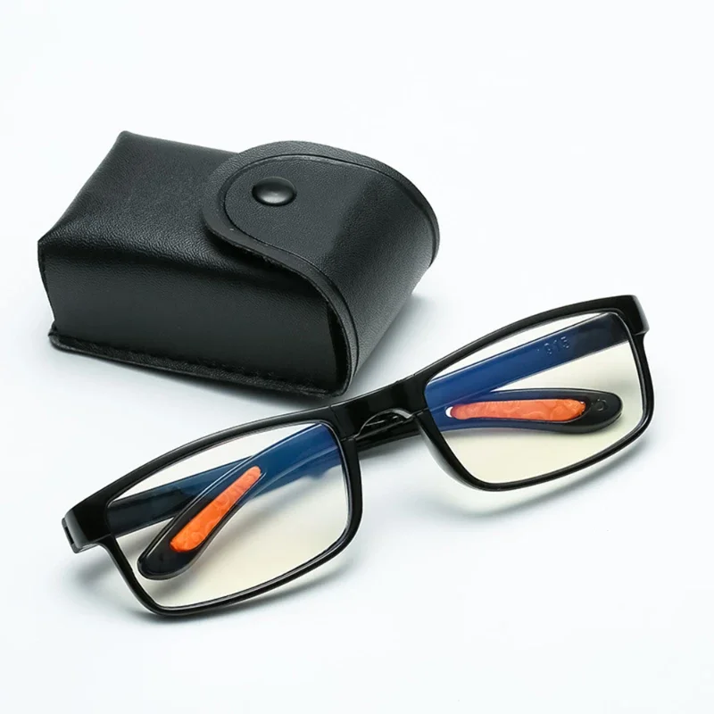 Occhiali da lettura pieghevoli leggeri da uomo Occhiali da presbiopia anti-luce blu da donna con custodia portatile TR90 Occhiali trasparenti