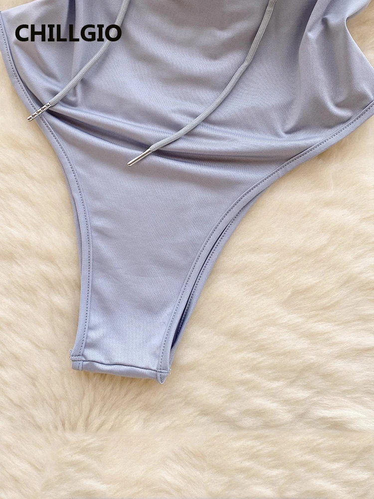 Chillgio feminino sexy erótico coelho bodysuits moda sólida uma peça combinação macacão pijamas collants sem costas zíper catsuits