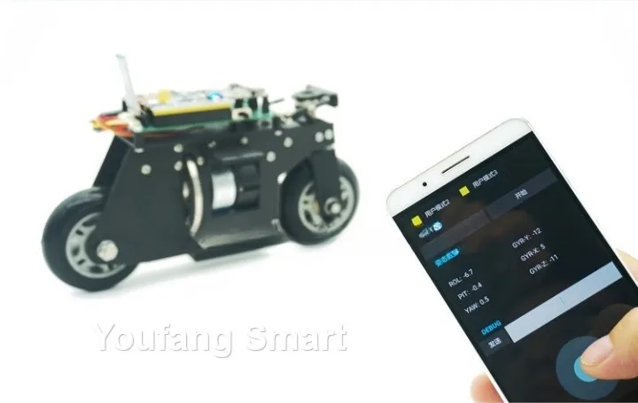 2WD RC Balance Bike Cubli Self-Balancing Flywheel 3D Printing APP Control DC Motor Motorcycle for STM32 Programmable Robot Car