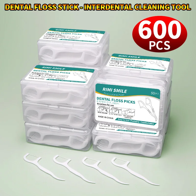 600PCS, 300PCS, 100PCS - Flosser-50PCS/Box - Limpieza de espacios interdentales, herramientas de cuidado bucal