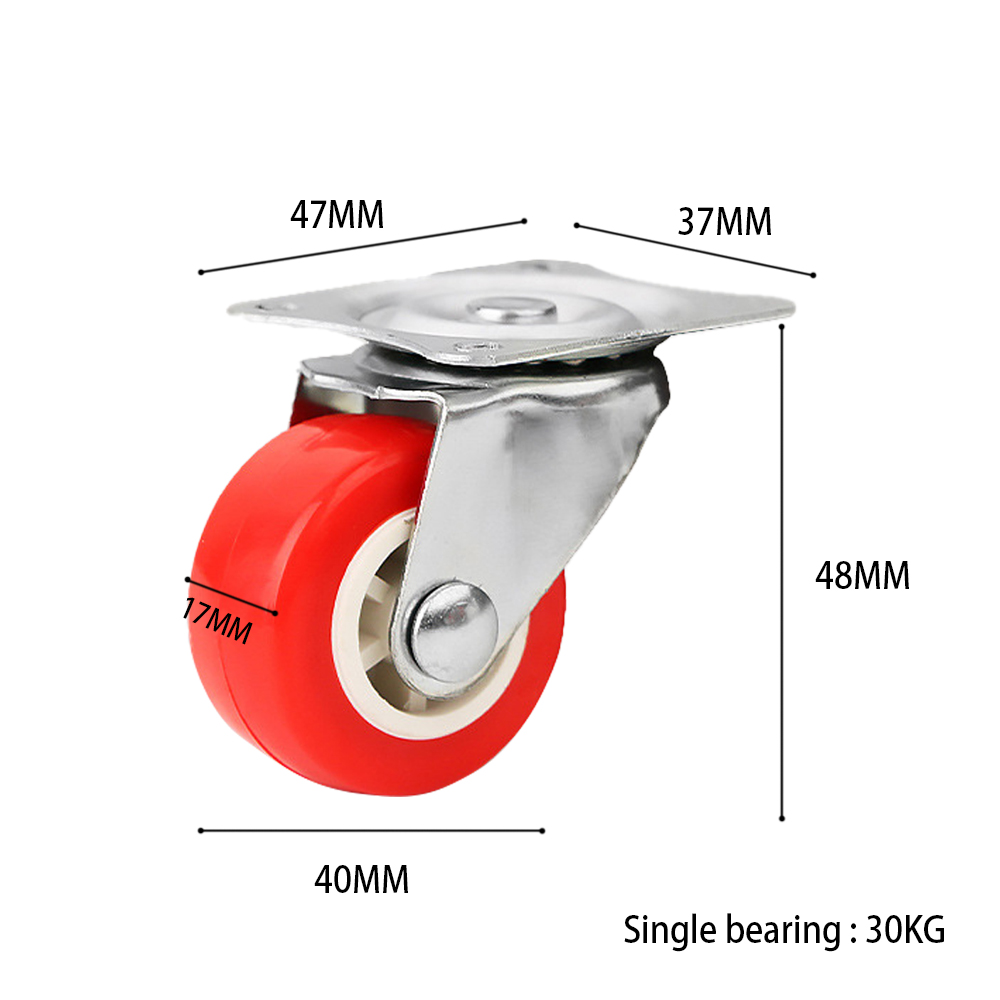 車のヘビーデューティスイベルキャスターサイレントトロリー 360 度回転 1.5 インチ赤いホイール車のツールプラットフォームトロリー Accessorie ツール