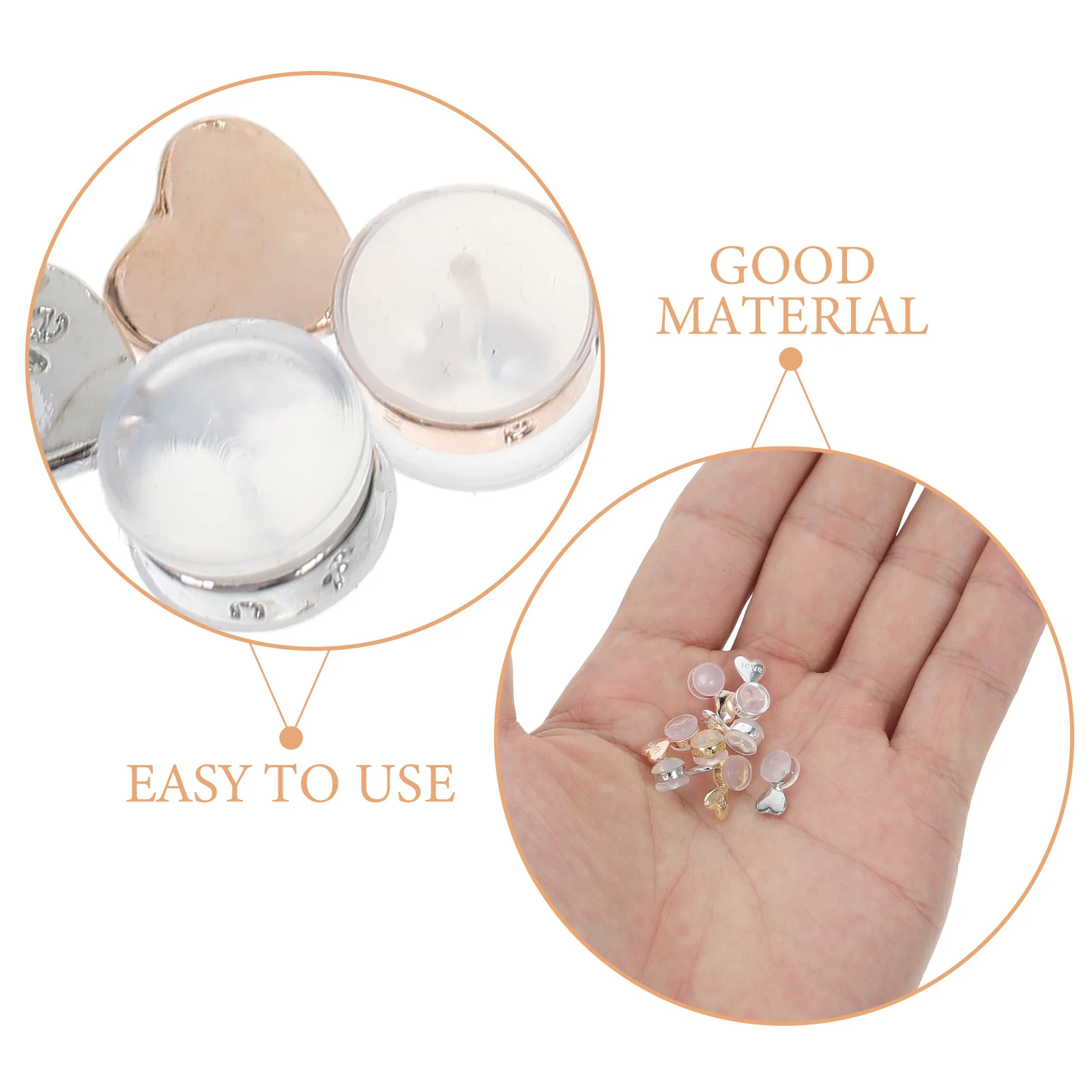 4 Pasang Penyangga Anting Silikon Bentuk Hati, Penahan Anting Berat, untuk Anting yang Jatuh, Lembut dan Nyaman