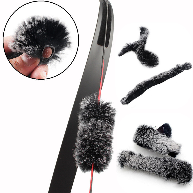 2Pcs Rabbit Hair Bow String Stabilizer Silencer Damper High Performance Archery Hunting Vibration Dampener Accessories 20x1.5cm